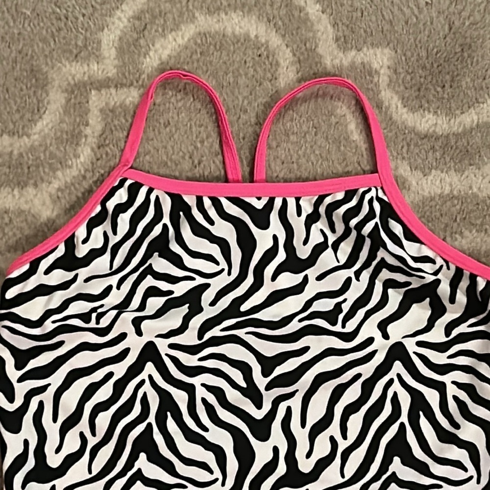 Zebra one-piece bathing suit, size 16 kids - Picture 2 of 4